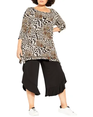 Gia Frill Print Tunic | Tan / Black