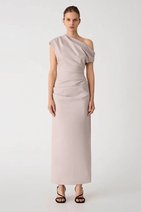 Gia Midi Dress Faded Silver Elastic-Waist
