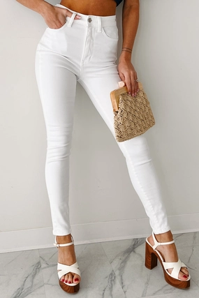 Giovanni High Rise Judy Blue Skinny Jeans (White) Comfy Style