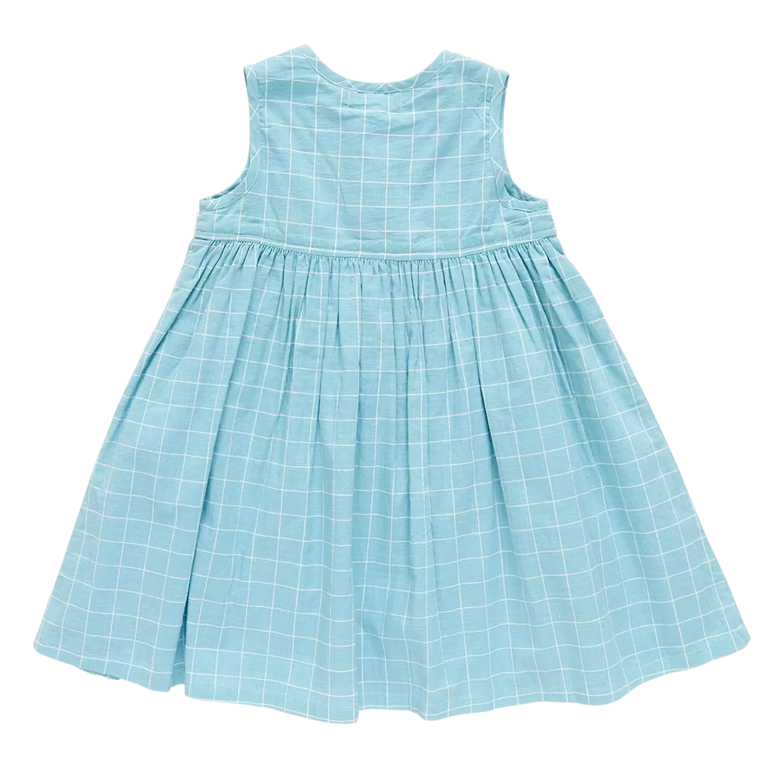Girls Jade Dress - Blue Tattersall