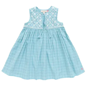 Girls Jade Dress - Blue Tattersall
