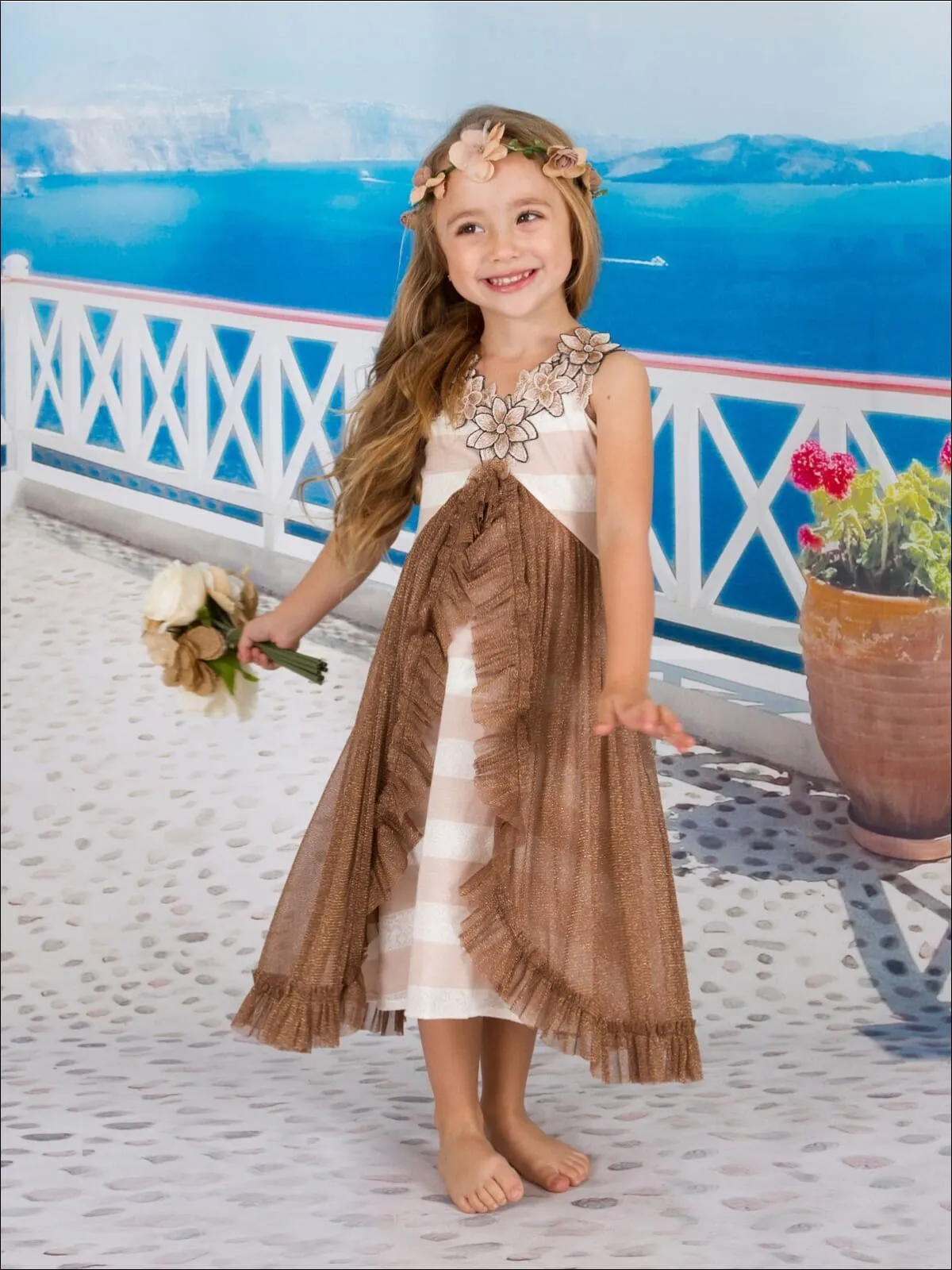 Girls Princess Ruffled Dress