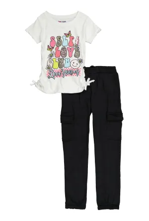 Girls Self Love Club Tee and Cargo Sweatpants