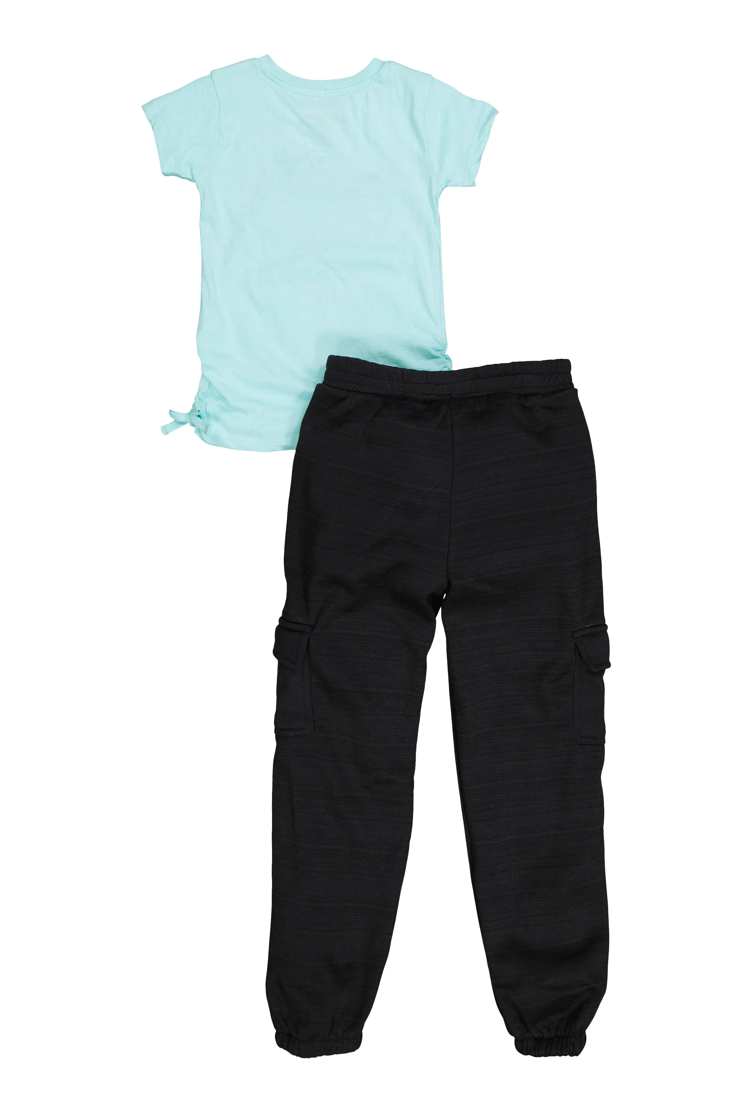 Girls True Self Bear Graphic Tee and Cargo Sweatpants