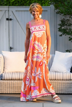 Bohemian style Giselle Dress / Orange Palm