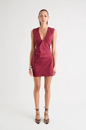 Stylish Vibe Maternity-Fit Salma Mini Dress New Wine
