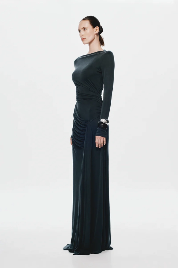 Festival Mood The 'Glacier' Long Sleeve Dress Black