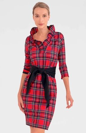 Trend Fit Night Vibes Gretchen Scott Ruffneck Dress in Duke of York