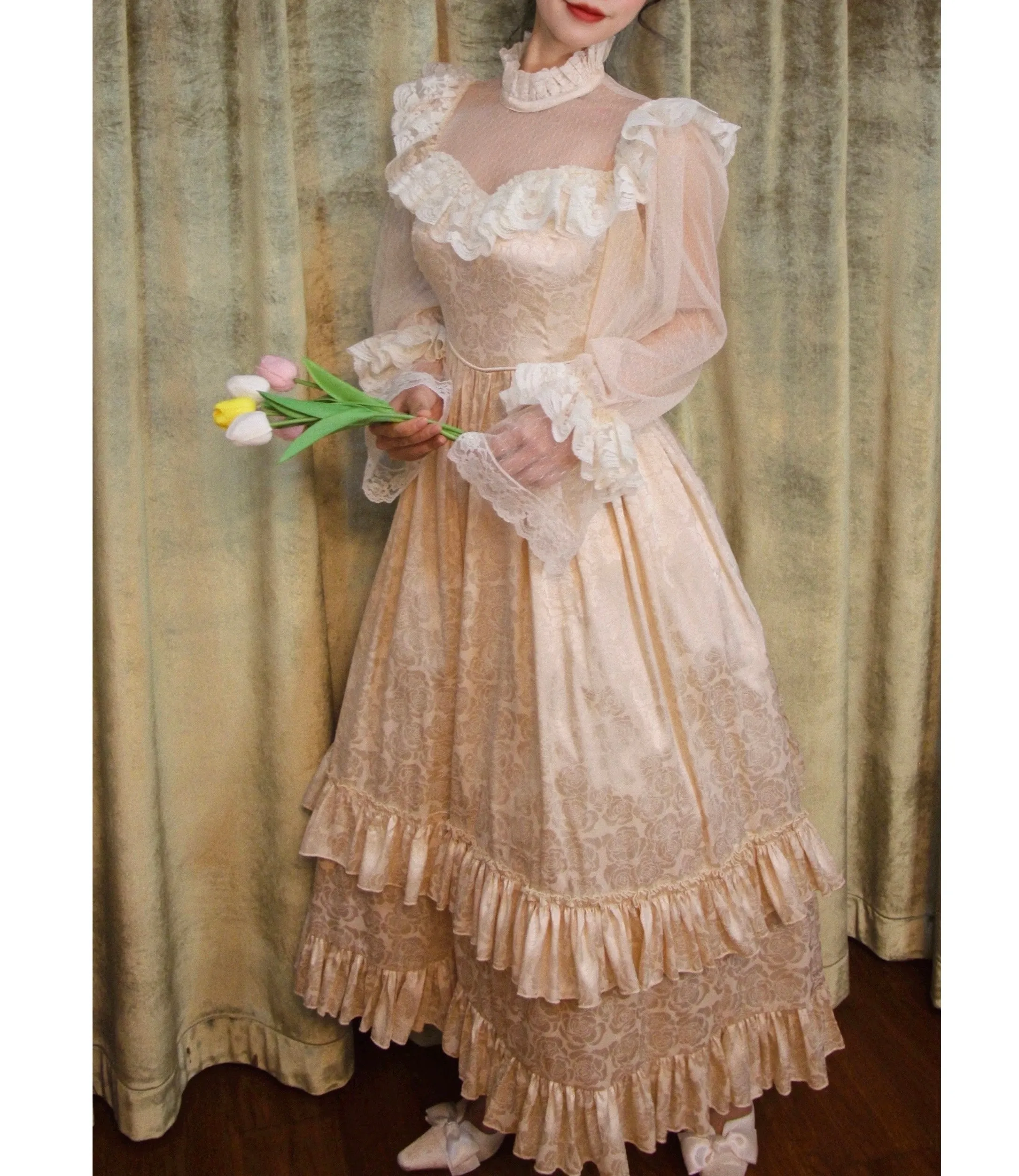 Golden Dreams Romantic Royalcore Victorian Fairy Princess Dress