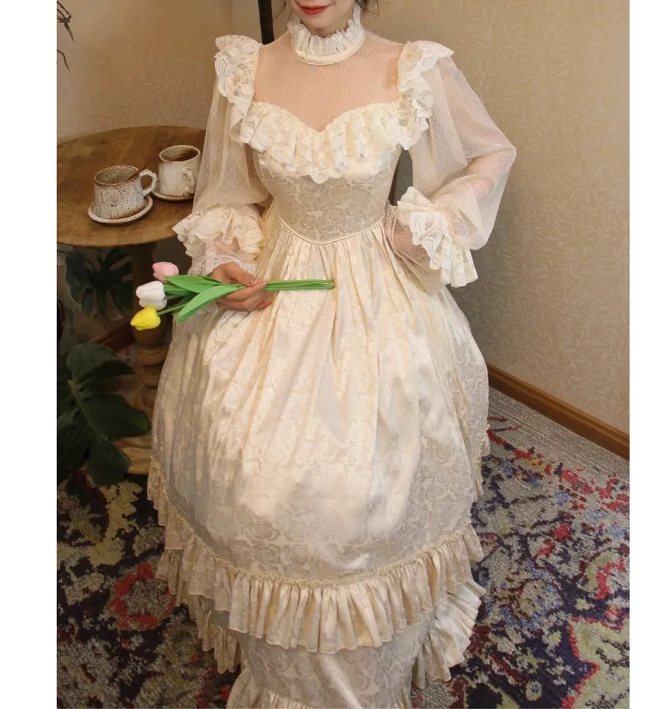 Golden Dreams Romantic Royalcore Victorian Fairy Princess Dress