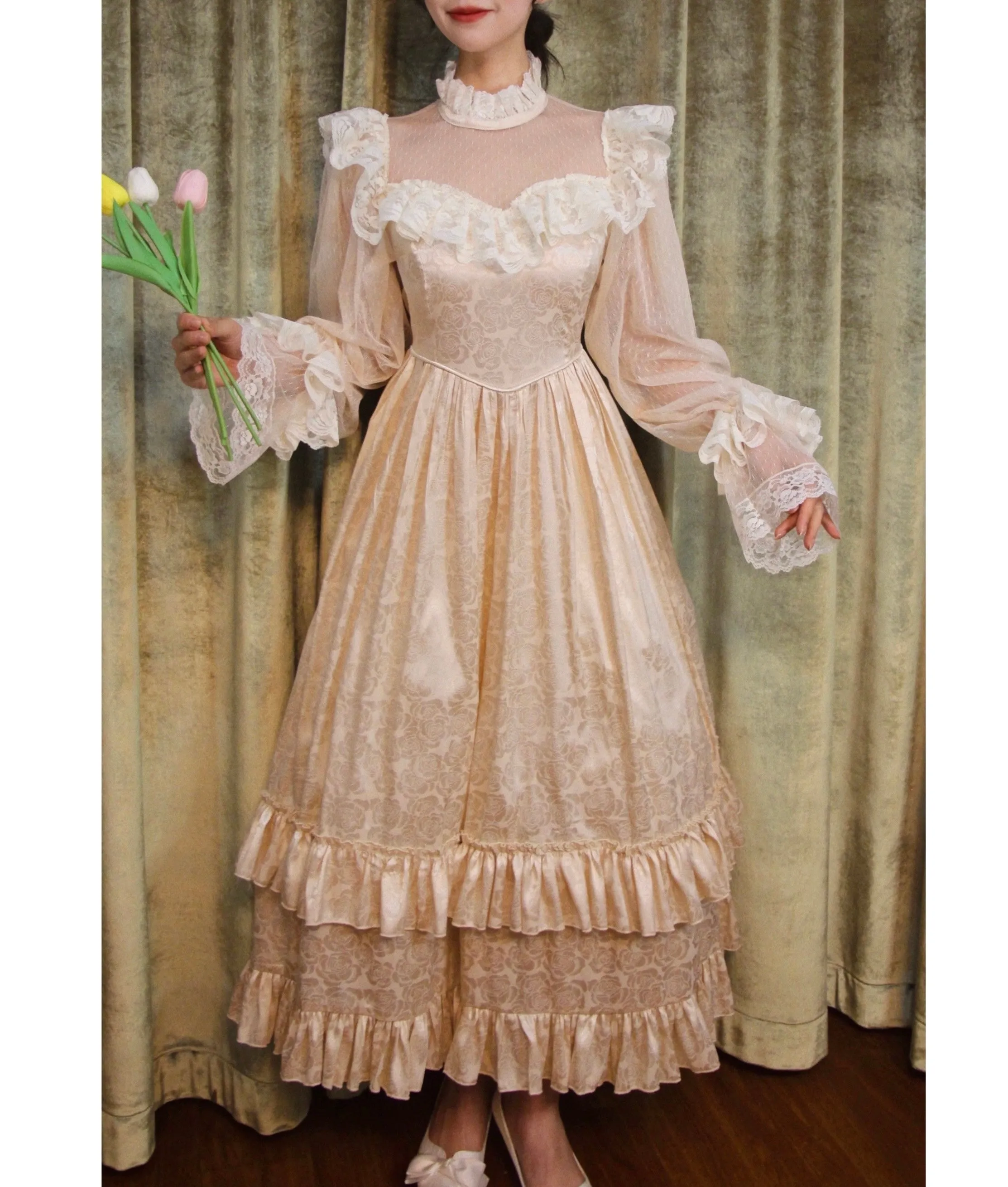 Golden Dreams Romantic Royalcore Victorian Fairy Princess Dress