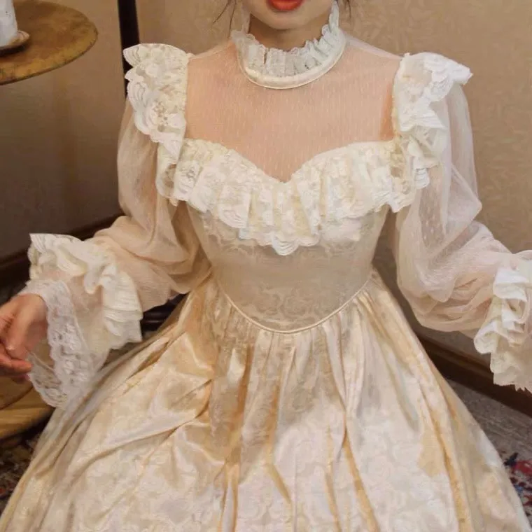 Golden Dreams Romantic Royalcore Victorian Fairy Princess Dress