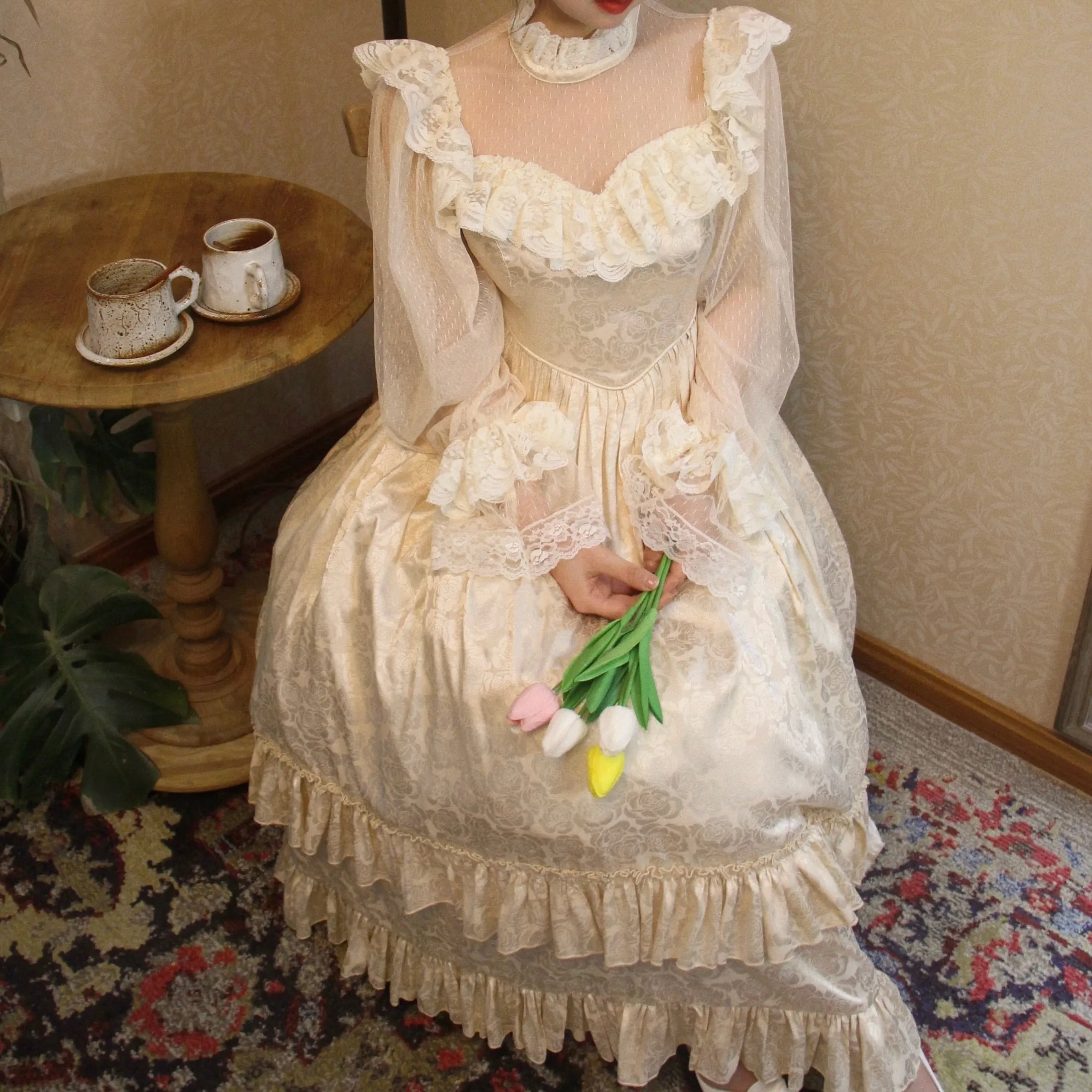 Golden Dreams Romantic Royalcore Victorian Fairy Princess Dress