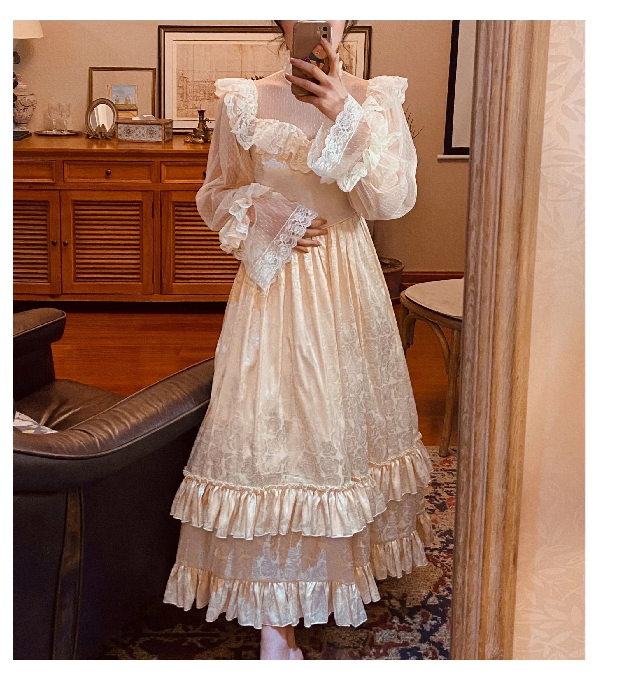 Golden Dreams Romantic Royalcore Victorian Fairy Princess Dress