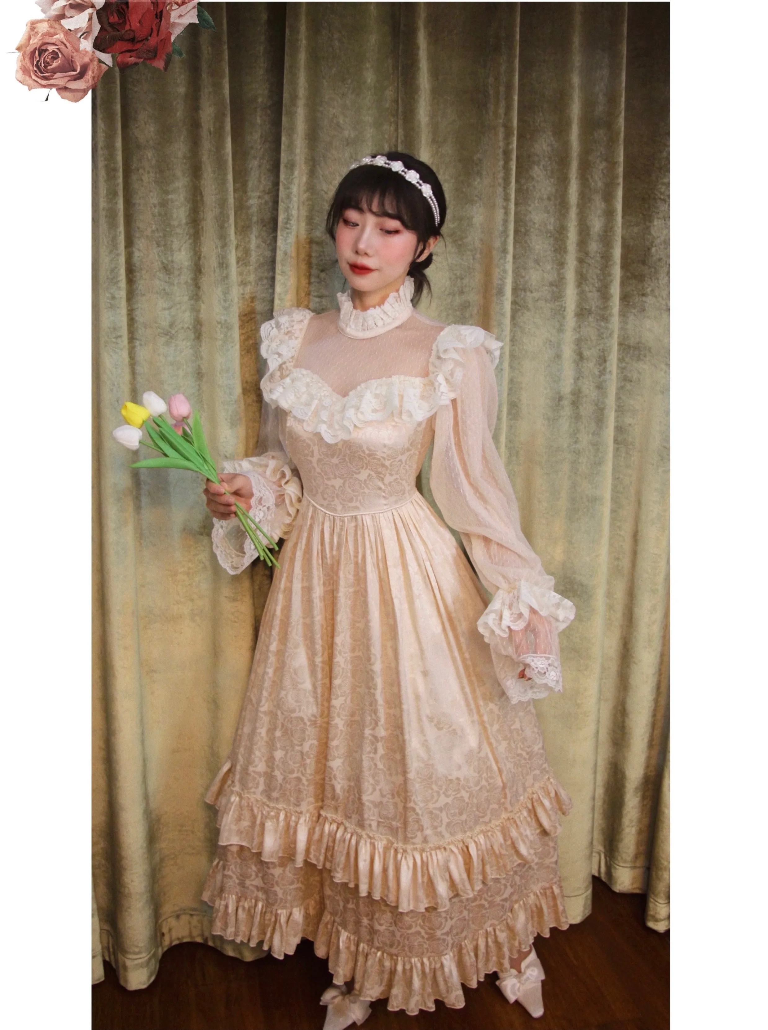 Golden Dreams Romantic Royalcore Victorian Fairy Princess Dress