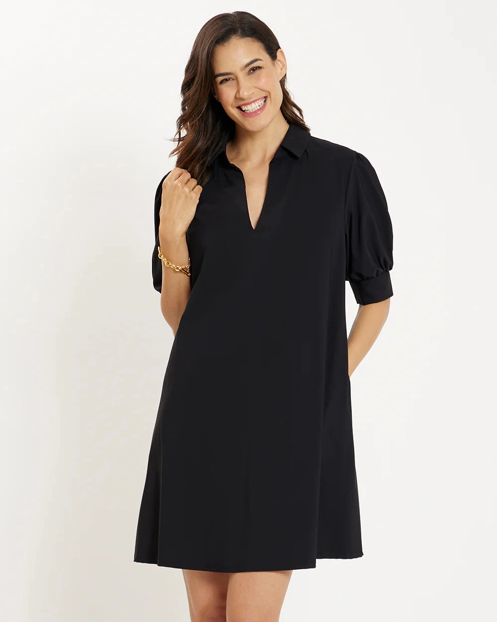 Jude Connally Emerson Dress Lightweight Jude Cloth in Black Casual Fit Chic Casual Wear
