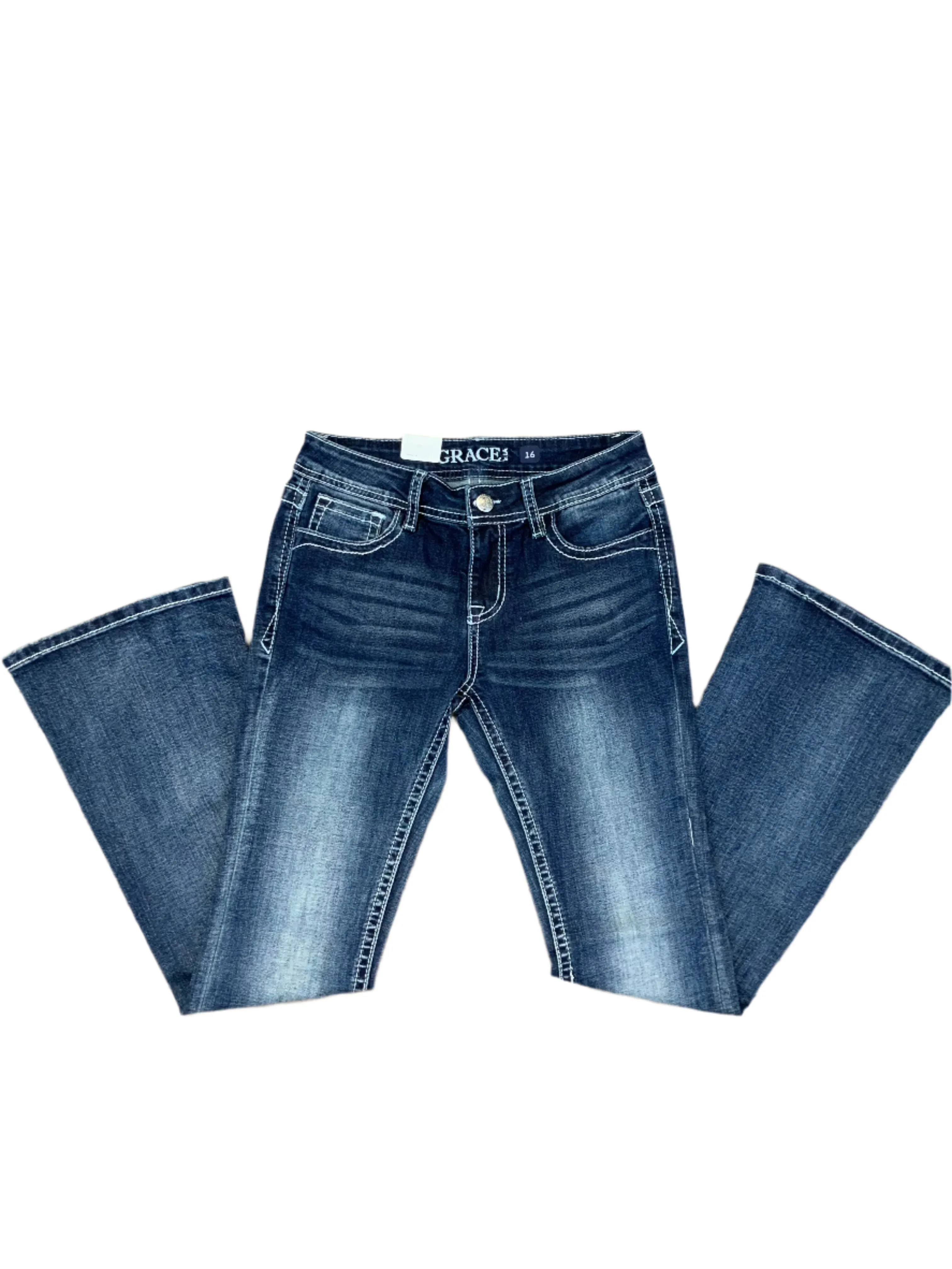 Grace In LA Girl's Horse Bootcut Jeans TB61539 GB61539