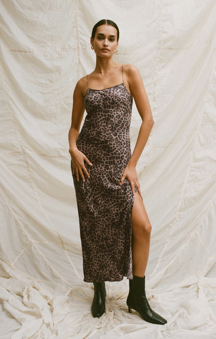Formal Style Resort Ready CIELO LEOPARD MIDI DRESS