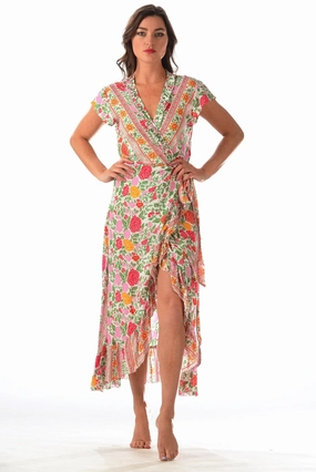 Voyager Dress / White Rose Romantic dinner wear