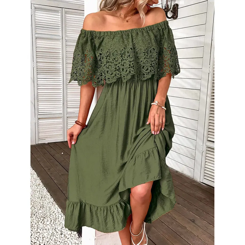 Green Off The Shoulder Dress