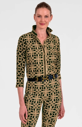 Clean Mood Gretchen Scott Boyfriend Shirt in Ring Toss Print
