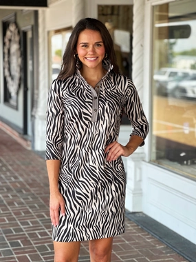 Gretchen Scott Everywhere Dress in Zebra Print Cozy Wearable
