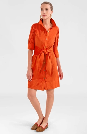 Refined Finish Soft Drape Gretchen Scott Swagger Dress Ultra Suede in Orange