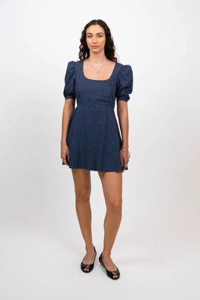 Grid Mini Dress (Size S) Simple Bow Pure Vibes