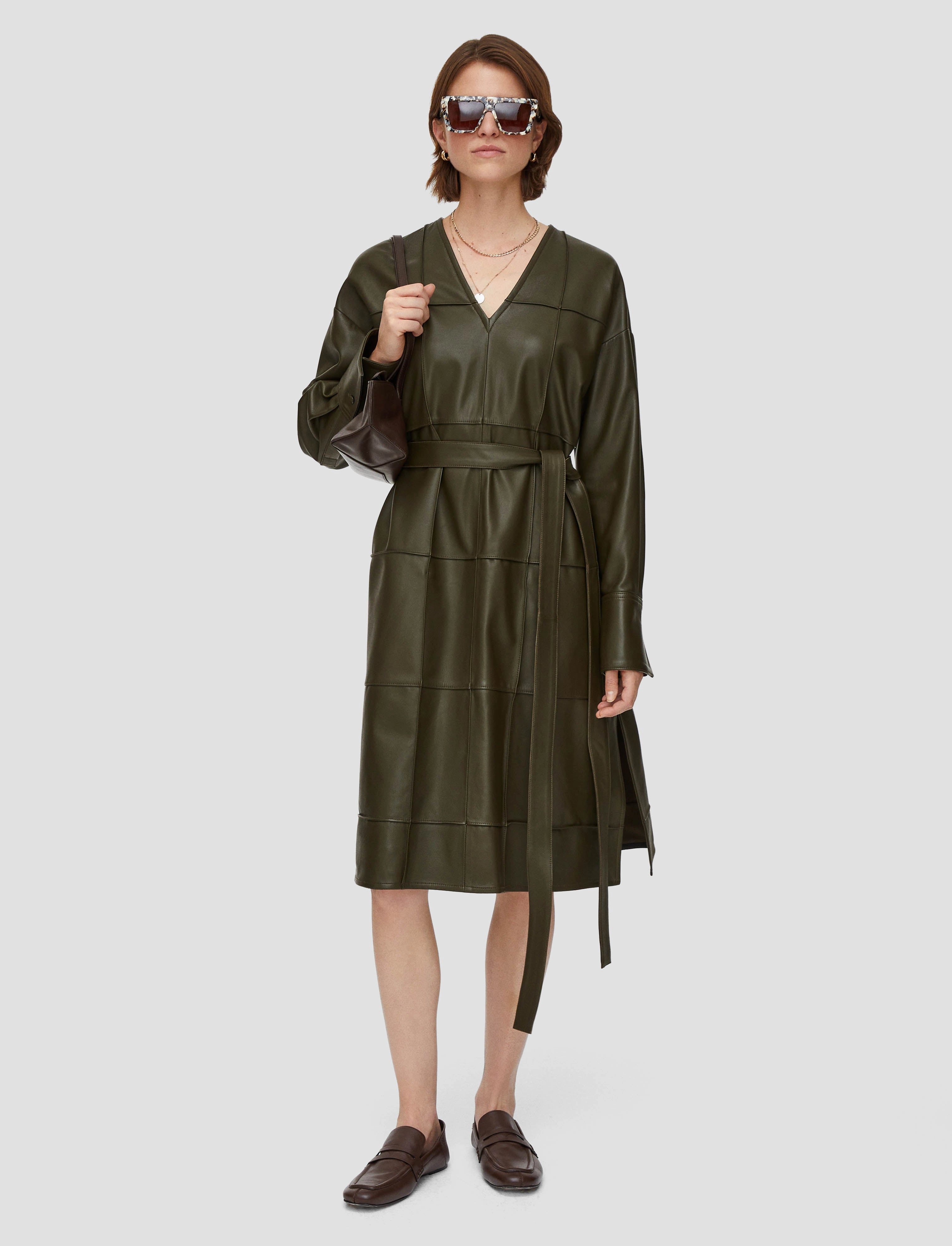 Balanced Tones Lounge Vibe Grid Nappa Leather Matisse Dress