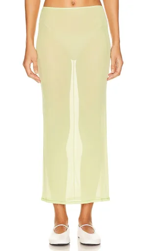 GRLFRND Mesh Midi Skirt in Green