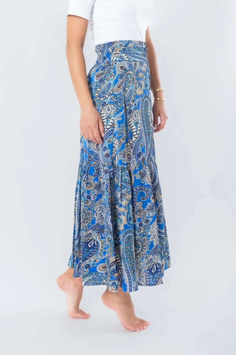 GWENYTH SKIRT (Blue/Pattern)
