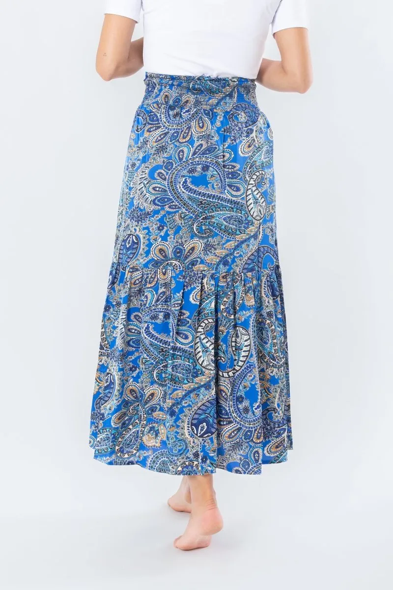 GWENYTH SKIRT (Blue/Pattern)