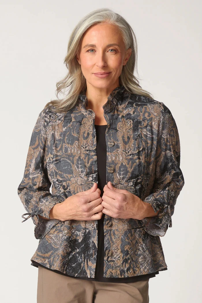 Habitat Express Travel Jacobian Floral Event Jacket Elegant Mature