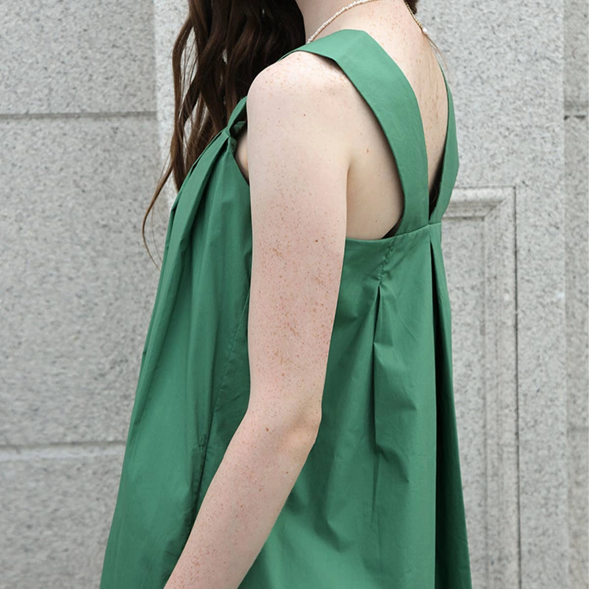 Soft Balance Sleeveless Cut COTTON FABRIC LOOSE SLIP DRESS_CWDSD4040