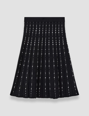 Performance Wear Animal Print Fragmented Stripes Knee Length Skirt