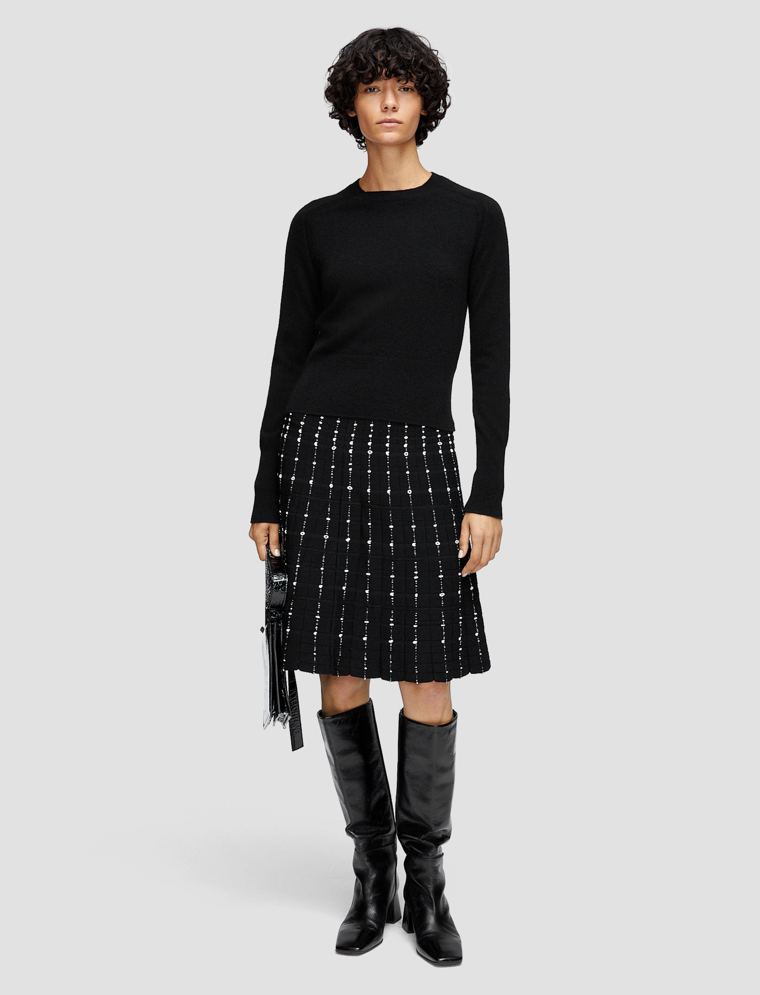 Fragmented Stripes Knee Length Skirt Quick Wear