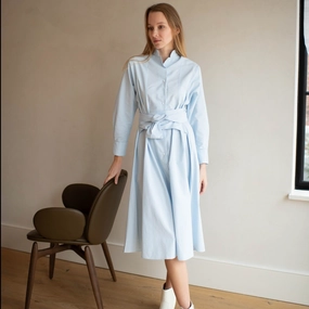 High-Low-Hem Soft Fashion La Ville Dress| Soft Blue [Final Sale]