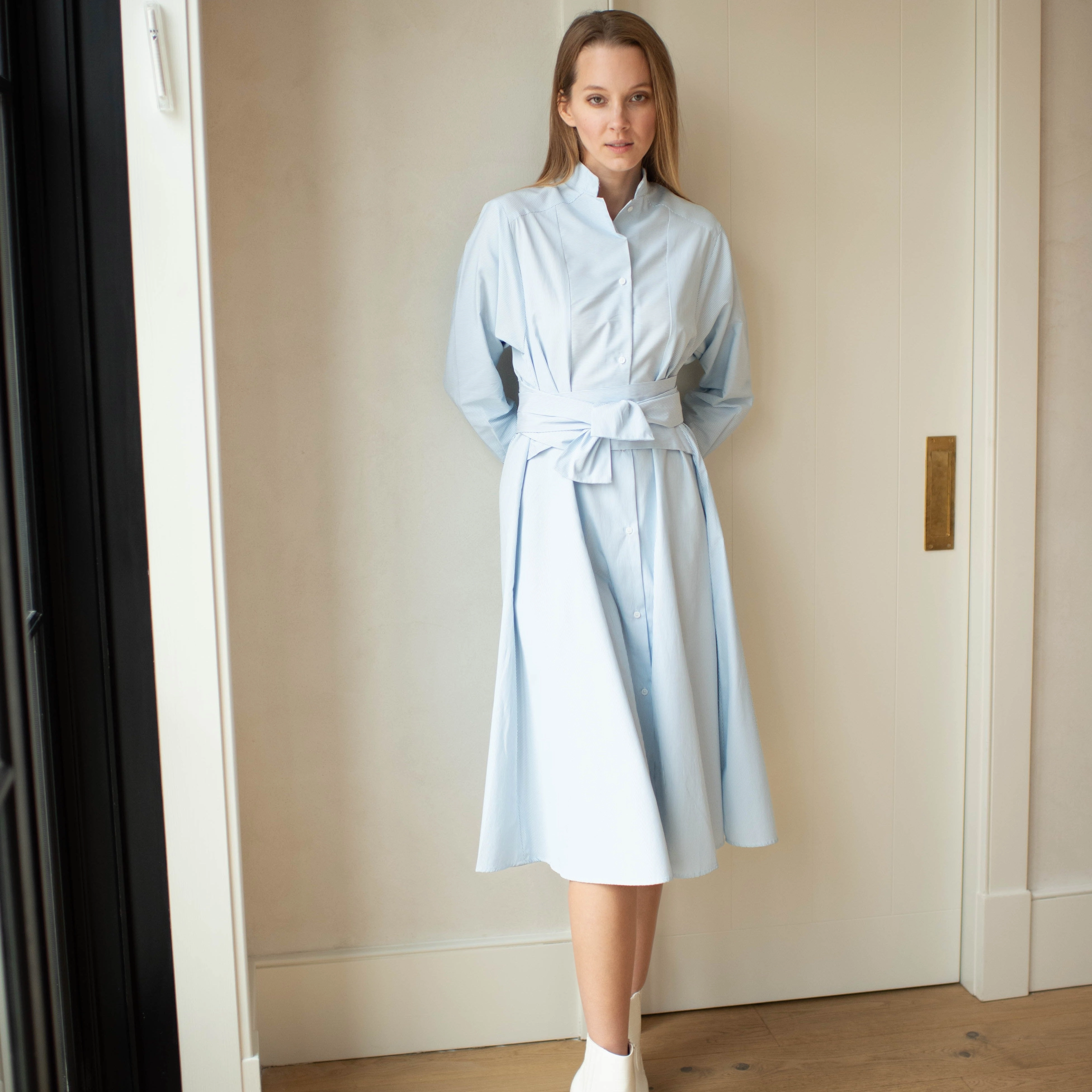 Mid Fit Silky Mood La Ville Dress| Soft Blue [Final Sale]