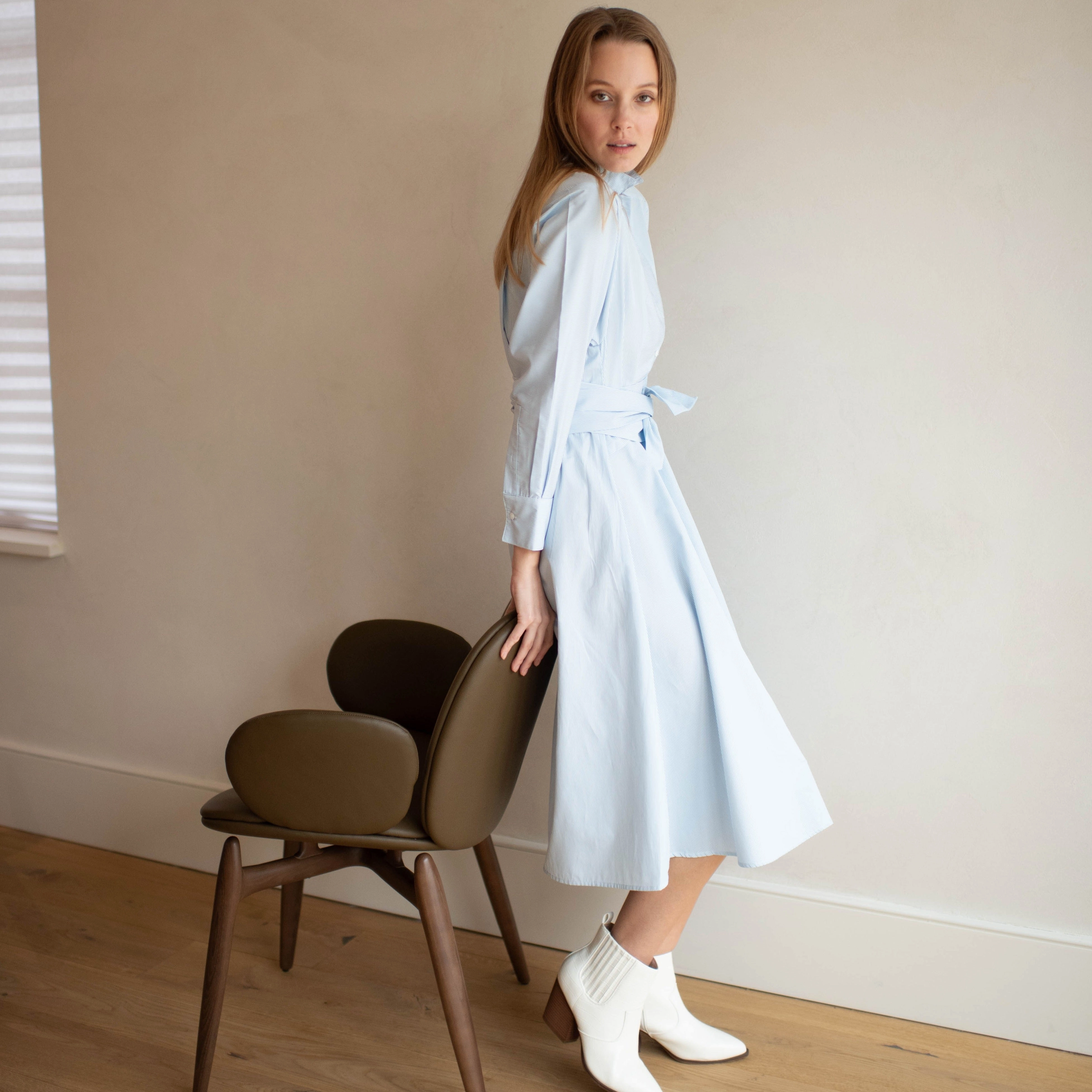 La Ville Dress| Soft Blue [Final Sale] Signature-Style Square Neck