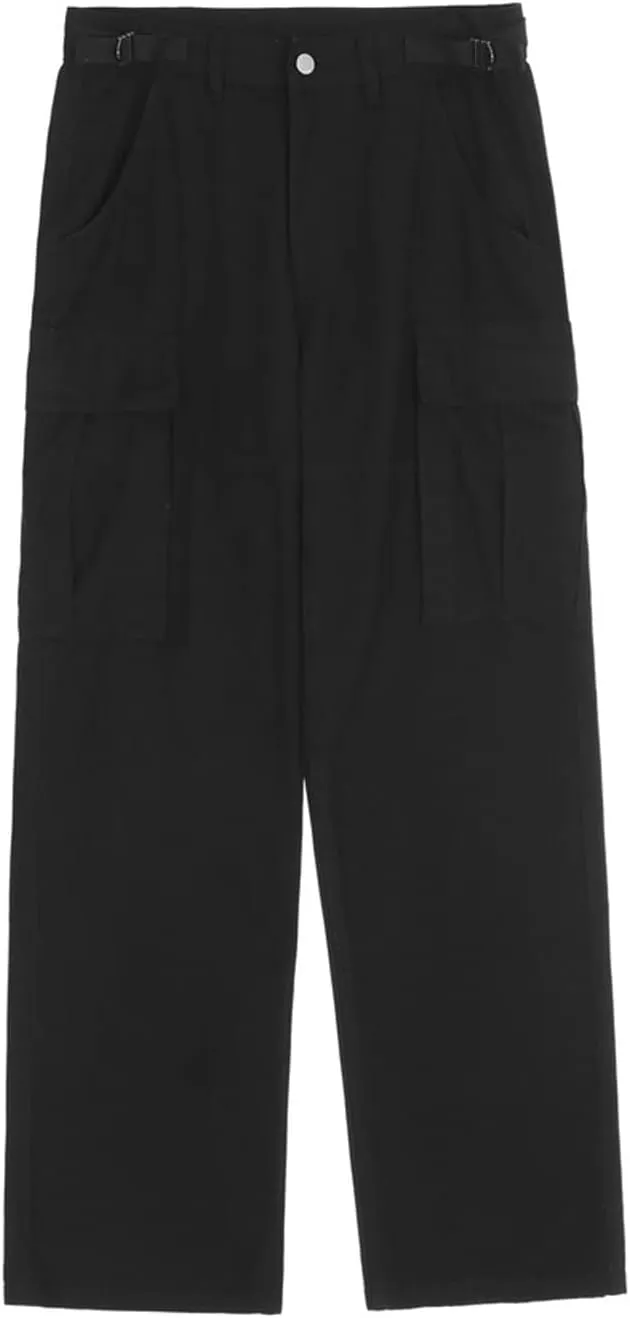 Harajuku Cargo Pants Men's Japanese Retro Multi Pocket Loose Cargo Pants Men's Casual Straight Trousers