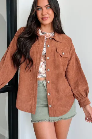 GarmentWashed Softness HygienicCoating Harlan Corduroy Shacket (Copper)