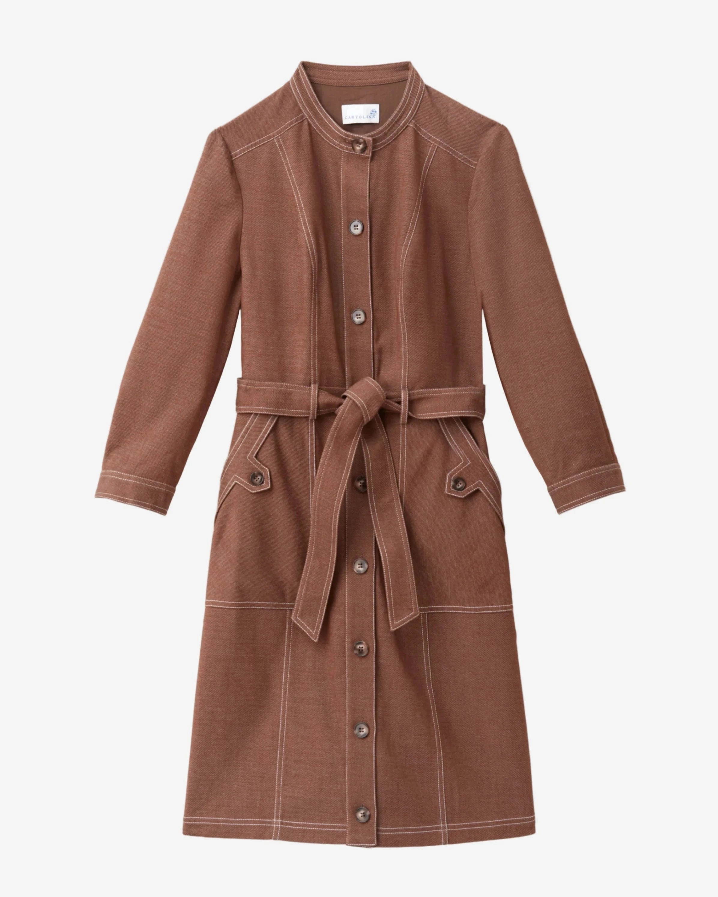Texture Blend Harris Midi Dress Mocha