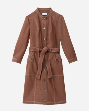 Texture Blend Harris Midi Dress Mocha