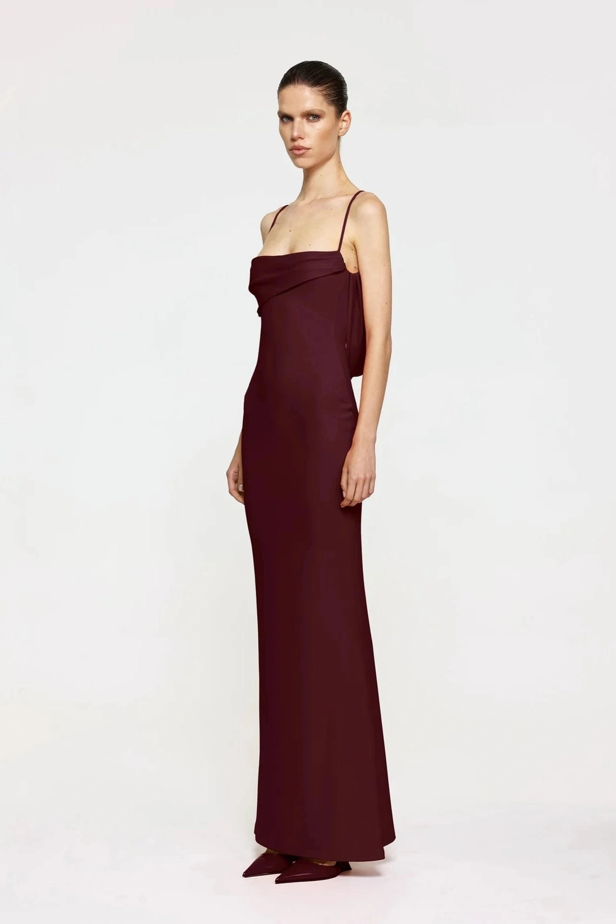 Havilland Gown Wine Casual Chic