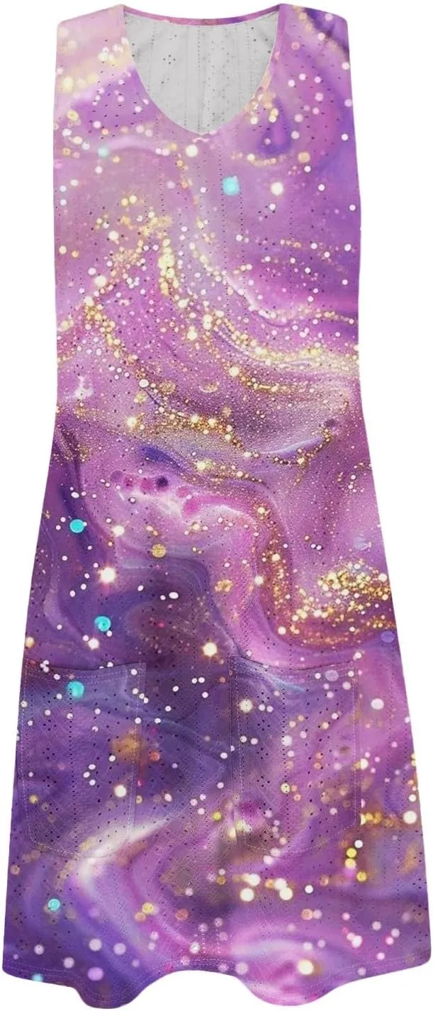Hawaiian Dresses for Women Round Neck Aline Mini Dress Summer Sleeveless Floral Print Tropical Tank Dress