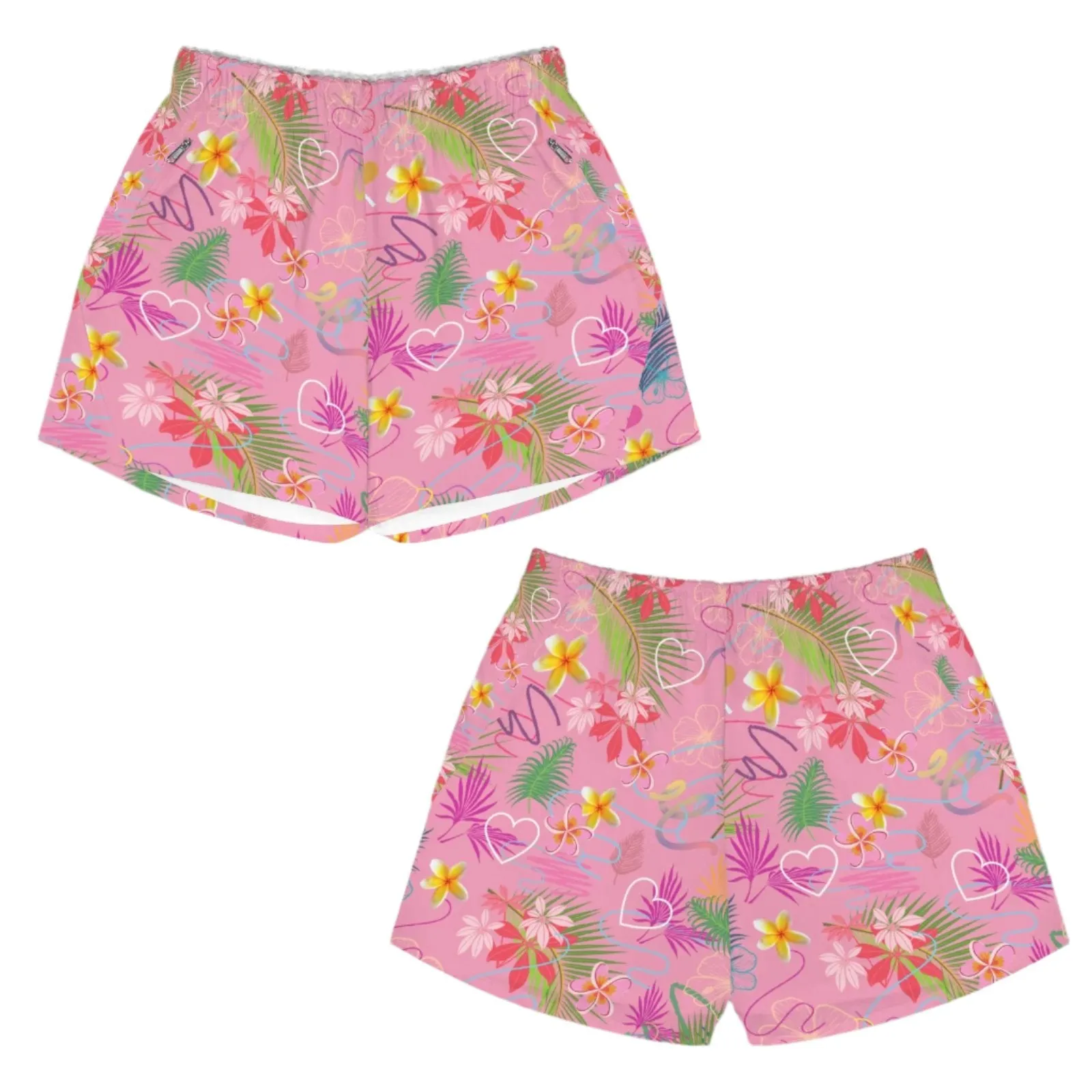 Hawaiian Pink Zip Pocket Shorts up to 5 XL (FWS)