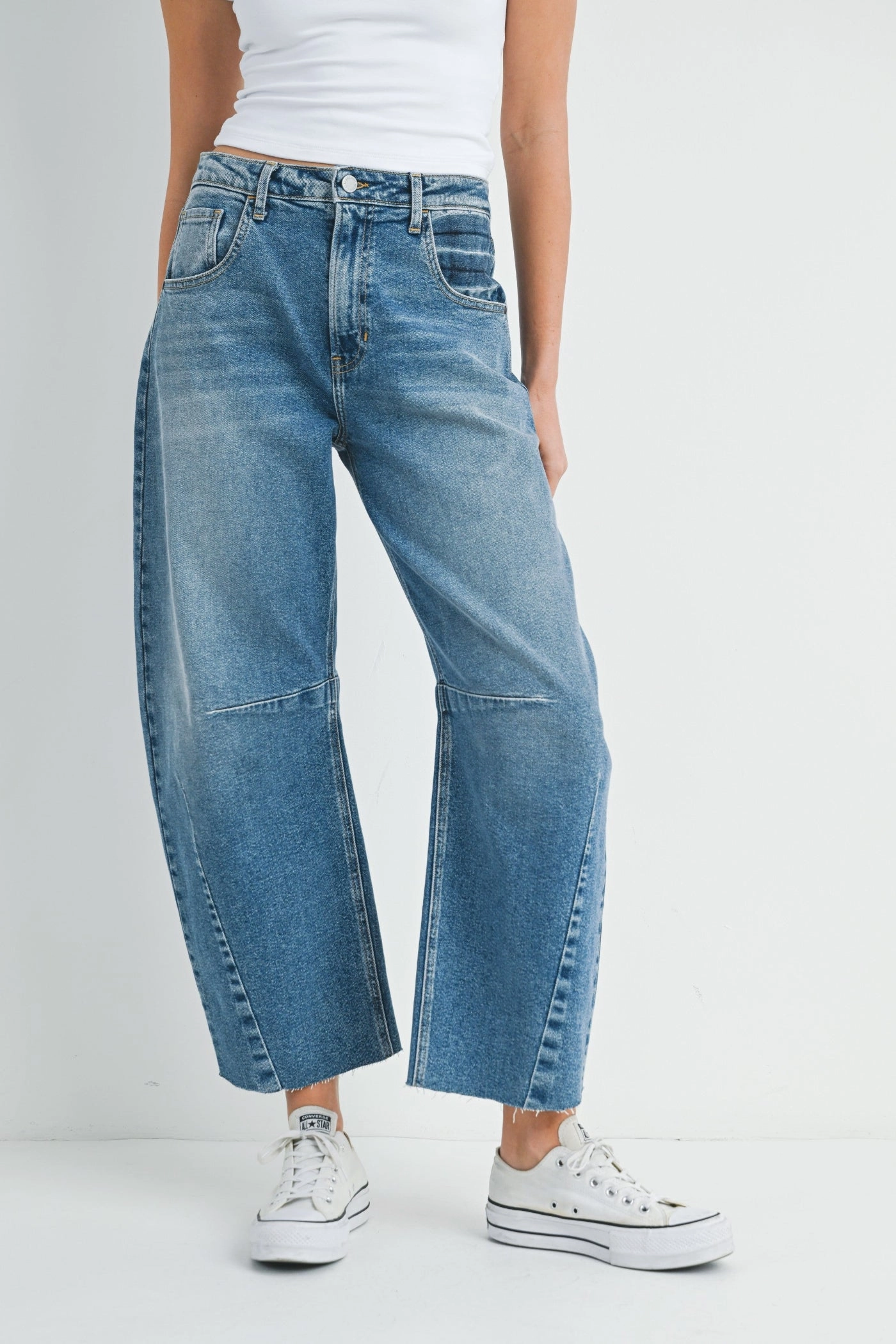 Streetwear Fan Night Out Breathable Work Meeting Relaxed Style HAZEL BARREL JEANS