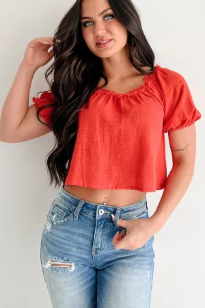 Quick Dry Feature Heart In The Clouds Puff Sleeve Top (Coral)