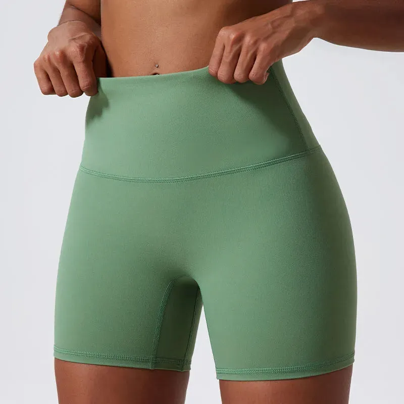 Hearuisavy Soft Yoga Shorts High Waist Buttock Lift Leggings