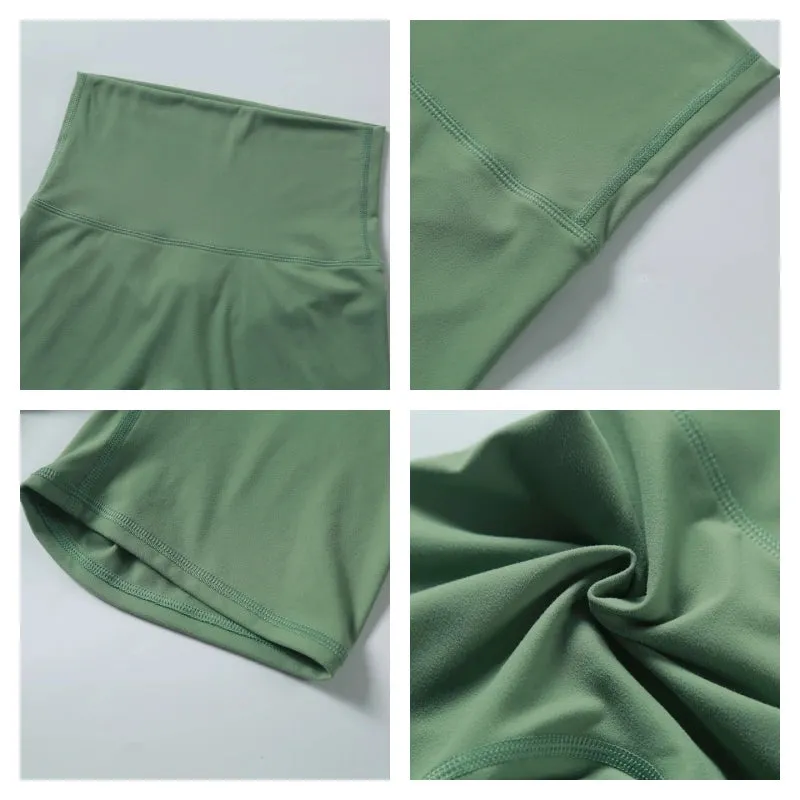 Hearuisavy Soft Yoga Shorts High Waist Buttock Lift Leggings